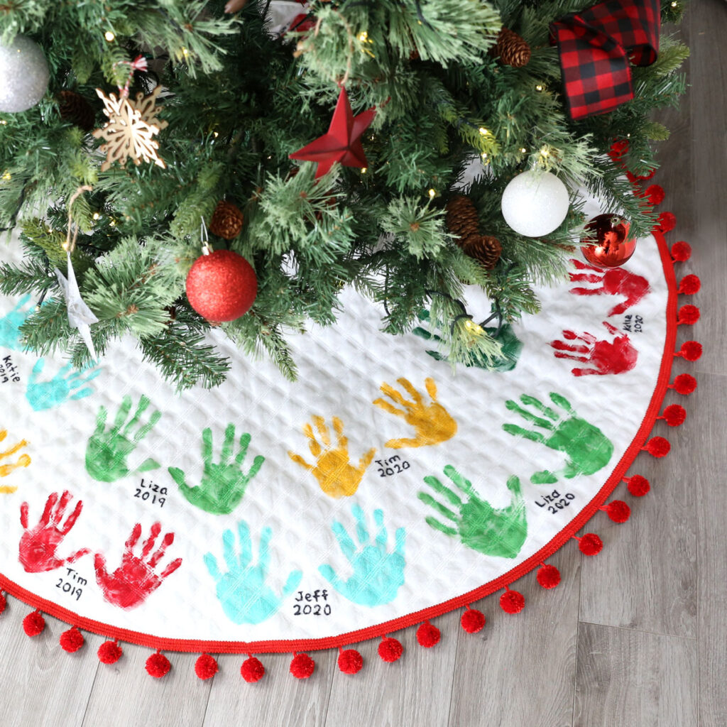 Handprint Christmas Tree Skirt